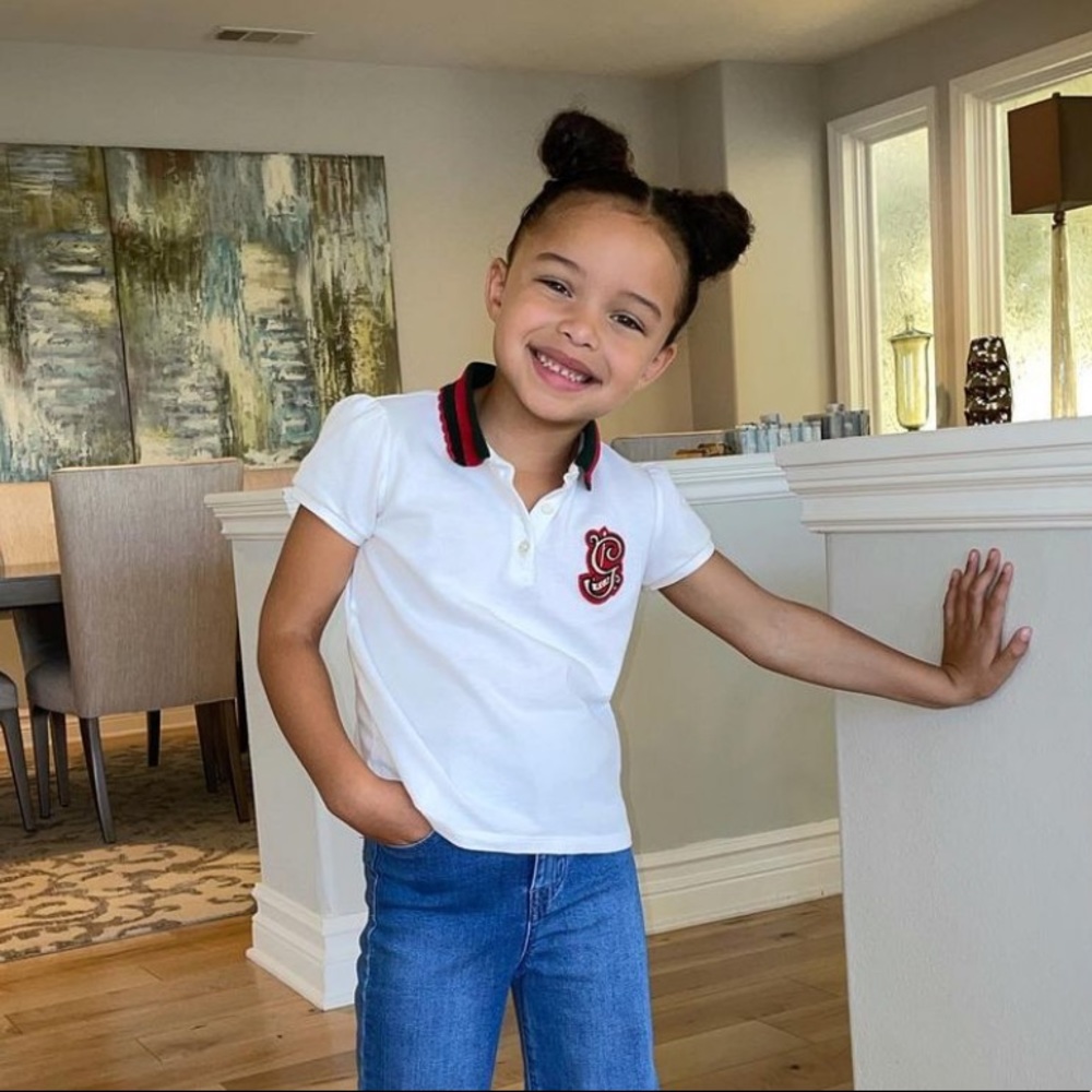 Gucci Kids White Polo Shirt with Red and Black Accents